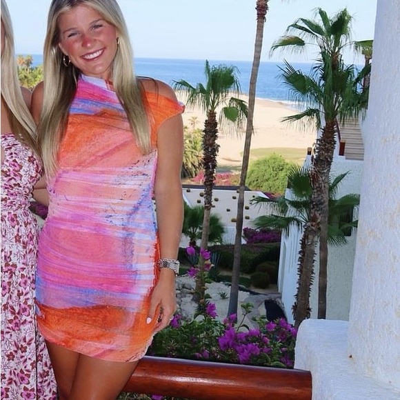 Zara dress mini drapped tulle bleach effect summer party night out - Picture 2 of 9